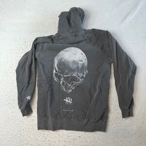 Comfort Colors Hoodie Mens Medium Gray Dead By Daylight Dev Team Skull Graphic